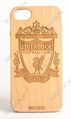 Дерев'яний чохол BIGLOOK на iPhone 6/6S (4.7”) з лазерною гравіровкою "FC Liverpool" (Клен)