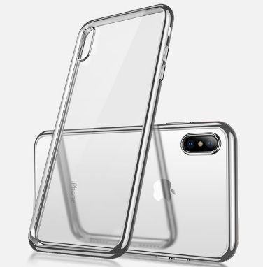 Чехол-рамка силиконовый для iPhone X 10 (5.8”) silver