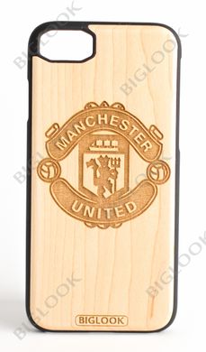 Дерев'яний чохол BIGLOOK на iPhone 6/6S (4.7”) з лазерною гравіровкою "FC Manchester United" (Клен)