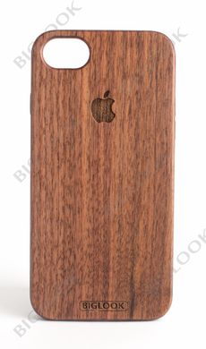 Дерев'яний чохол BIGLOOK на iPhone 6/6S (4.7”) з лазерною гравіровкою "Apple" (Горіх)