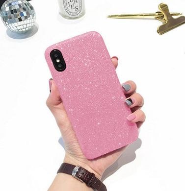 Чехол силиконовый с блестками для iPhone X 10 (5,8”) pink