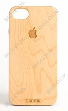 Дерев'яний чохол BIGLOOK на iPhone 6/6S (4.7”) з лазерною гравіровкою "Apple" (Клен)