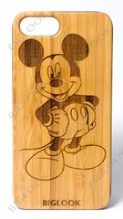 Деревянный чехол BIGLOOK на iPhone 7/8 Plus (5,5") с лазерной гравировкой "Mickey Mouse" (Бамбук)