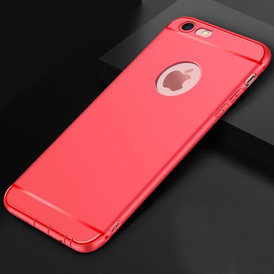 Чехол силиконовый (гладкий/с отверстием под логотип) для iPhone 6/6S (4.7”) red