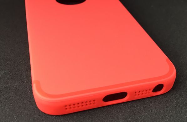 Чехол силиконовый (гладкий) для iPhone 5/5S/5SE red