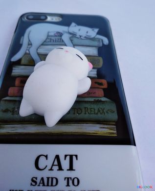 Чохол силіконовий з м'якою іграшкою (антистресовий) для iPhone 6/6S (4.7”) cat