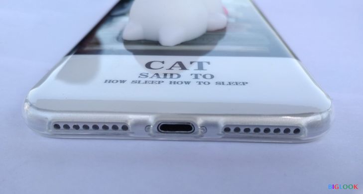 Чехол силиконовый с мягкой игрушкой (антистрессовый) для iPhone 6/6S (4.7”) cat