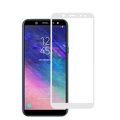 Захисне скло (переднє) для Silk Screen Samsung Galaxy A6 2018 (5.6") front / white