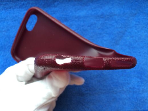 Чохол силіконовий з дизайном під шкіру для iPhone 6 Plus/6S Plus (5.5”) red
