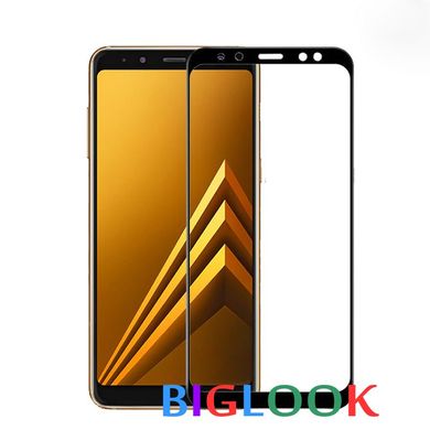 Защитное стекло (переднее) для Silk Screen Samsung Galaxy A8 (2018) / A530 (5.6") front / black