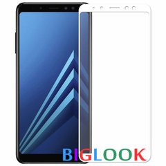 Защитное стекло (переднее) для Silk Screen Samsung  Galaxy A8 (2018) / A530 (5.6") front / white
