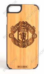 Деревянный чехол BIGLOOK на iPhone 6/6S (4.7") с лазерной гравировкой "FC Manchester United" (Бамбук)