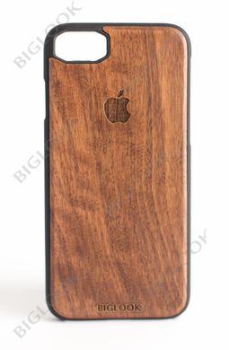Дерев'яний чохол BIGLOOK на iPhone 7/8 (4.7”) з лазерною гравіровкою "Apple" (Горіх)