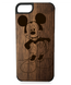 Деревянный чехол BIGLOOK на iPhone 5/5S/SE с лазерной гравировкой "Mickey Mouse" (Орех)