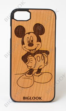 Деревянный чехол BIGLOOK на iPhone 7/8 (4.7") с лазерной гравировкой "Mickey Mouse" (Клен)
