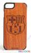 Деревянный чехол BIGLOOK на iPhone 7/8 (4.7") с лазерной гравировкой "FC Barcelona" (Красное дерево)