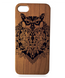 Деревянный чехол BIGLOOK на iPhone 5/5S/SE с лазерной гравировкой "Сова" (Вишня)