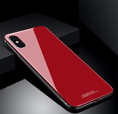 Стеклянный чехол (Glass Case) на iPhone X 10 (5.8”) red
