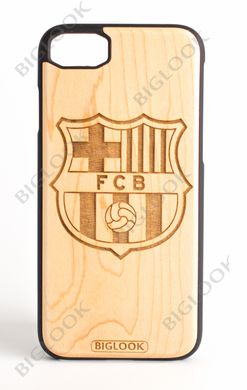 Дерев'яний чохол BIGLOOK на iPhone 6/6S (4.7”) з лазерною гравіровкою "FC Barcelona" (Клен)