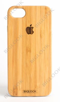 Деревянный чехол BIGLOOK на iPhone 6/6S (4.7") с лазерной гравировкой "Apple" (Бамбук)