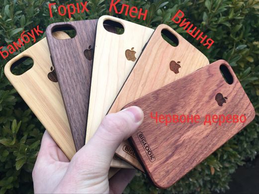 Дерев'яний чохол BIGLOOK на iPhone 6/6S (4.7”) з лазерною гравіровкою "Apple" (Бамбук)
