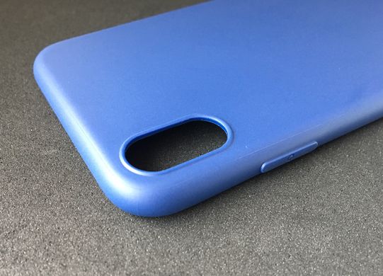 Чехол силиконовый (гладкий) для iPhone X 10 (5,8”) dark blue