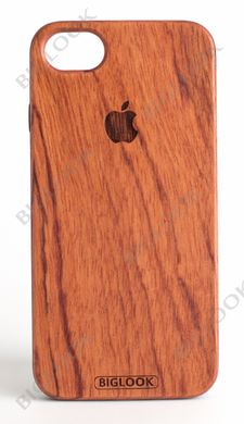Дерев'яний чохол BIGLOOK на iPhone 6/6S (4.7”) з лазерною гравіровкою "Apple" (Червоне дерево)