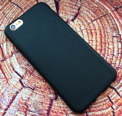 Чехол силиконовый с дизайном под кожу для iPhone 6/6S Plus (5.5”) black