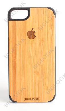 Деревянный чехол BIGLOOK на iPhone 6/6S (4.7") с лазерной гравировкой "Apple" (Бамбук)