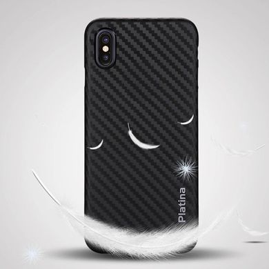Чехол пластиковый (с текстурой карбонового покрытия) для iPhone X 10 (5,8”) black