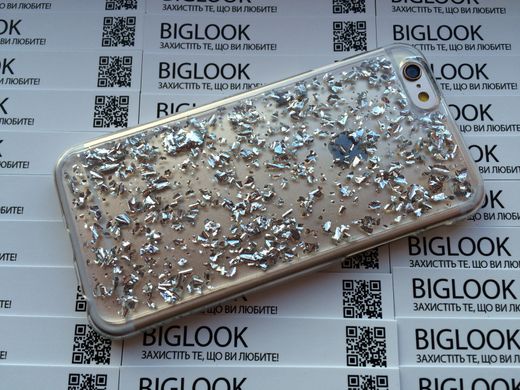 Чехол силиконовый (shimmering) для iPhone 6/6S Plus (5.5”) silver