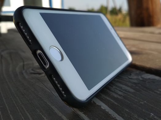 Чехол силикон + алюминий для iPhone 7 (4,7") black