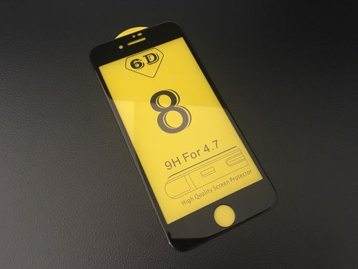 Защитное стекло 6D (переднее) Full Screen Tempered Glass для iPhone 7/8 (4.7”) front / black