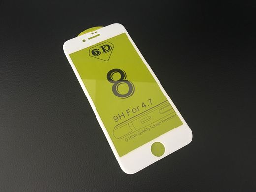 Защитное стекло 6D (переднее) Full Screen Tempered Glass для iPhone 7/8 (4.7”) front / white