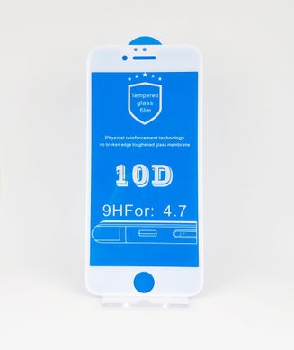 Защитное стекло 10D (переднє) iPhone 6/6S (4.7'') front / white