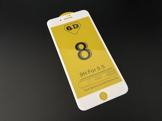 Защитное стекло 6D (переднее) Full Screen Tempered Glass для iPhone 7 Plus/8 Plus (5.5”) front / white