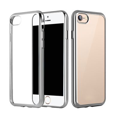 Чехол-рамка силиконовый для iPhone 7/8 (4.7”) silver