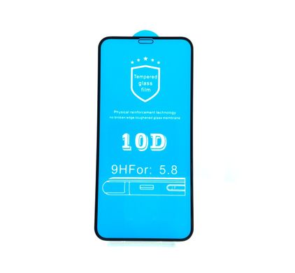 Защитное стекло 10D (переднє) iPhone X/XS (5.8'') front / black