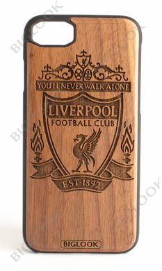 Деревянный чехол BIGLOOK на iPhone 6/6S (4.7") с лазерной гравировкой "FC Liverpool" (Орех)