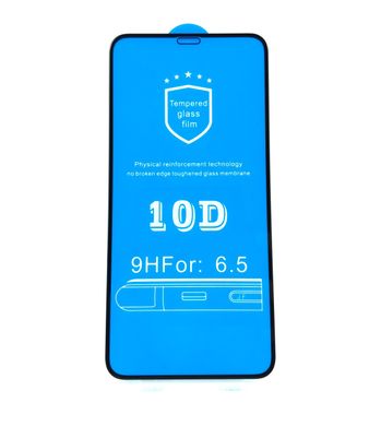Защитное стекло 10D (переднє) iPhone XS Max (6.5”) front / black