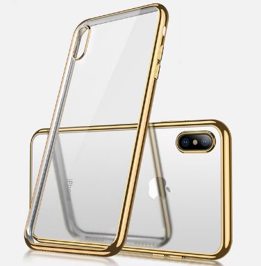 Чехол-рамка силиконовый для iPhone X 10 (5.8”) gold