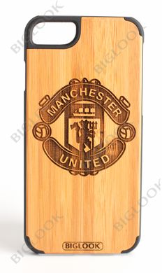 Дерев'яний чохол BIGLOOK на iPhone 6/6S (4.7”) з лазерною гравіровкою "FC Manchester United" (Бамбук)