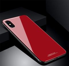 Скляний чохол (Glass Case) на iPhone X 10 (5.8”) red