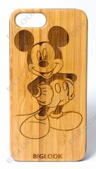 Дерев'яний чохол BIGLOOK на iPhone 7/8 Plus (5,5") з лазерною гравіровкою "Mickey Mouse" (Бамбук)