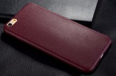 Чехол силиконовый с дизайном под кожу для iPhone 6 Plus/6S Plus (5.5”) red